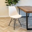 Chaise scandinave Kick Velvet - Ivoire - Ivoire