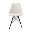 Chaise scandinave Kick Velvet - Ivoire - Ivoire