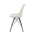 Chaise scandinave Kick Velvet - Ivoire - Ivoire