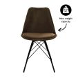 Chaise scandinave Kick Velvet - Café - Marron café