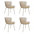 Set de 4 Chaise d’extérieur Kick Lot - Beige