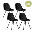 Ensemble de 4 Chaise d’extérieur Kick Sol - Noir