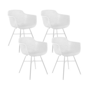Set de 4 Chaise d’extérieur Kick Indy Blanc - Cadr - Blanc