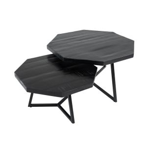 Ensemble de tables de salon Kick Hexagon - Noir