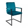 Fauteuil Kick JIM - Velours Bleu
