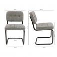 Chaise tubulaire Kick Yves - Gris