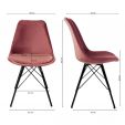 Chaise scandinave Kick Velvet - Rose