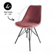 Chaise scandinave Kick Velvet - Rose