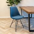 Chaise scandinave Kick Velvet - Bleu Foncé