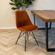 Chaise scandinave Kick Velvet - Orange
