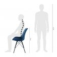 Chaise scandinave Kick Velvet - Bleu Foncé