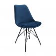 Chaise scandinave Kick Velvet - Bleu Foncé