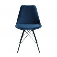 Chaise scandinave Kick Velvet - Bleu Foncé