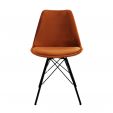 Chaise scandinave Kick Velvet - Orange