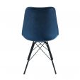 Chaise scandinave Kick Velvet - Bleu Foncé