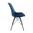Chaise scandinave Kick Velvet - Bleu Foncé