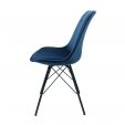 Chaise scandinave Kick Velvet - Bleu Foncé