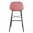 Tabouret de bar Kick JEFF - Velours Rose