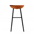 Tabouret de bar Kick Finn Haut - Velours Orange
