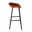 Tabouret de bar Kick Finn Haut - Velours Orange