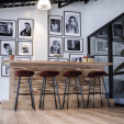 Tabouret de bar Kick Finn Haut - Velours Rouge